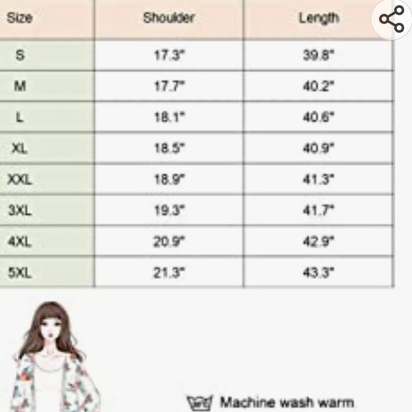 Hibluco Summer Chiffon Watercolor Floral Kimono Swimwear Cover Up Size S - Picture 8 of 8